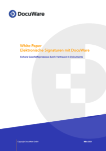 Die Titelseite des Whitepapers "Elektronische Signaturen mit DocuWare".